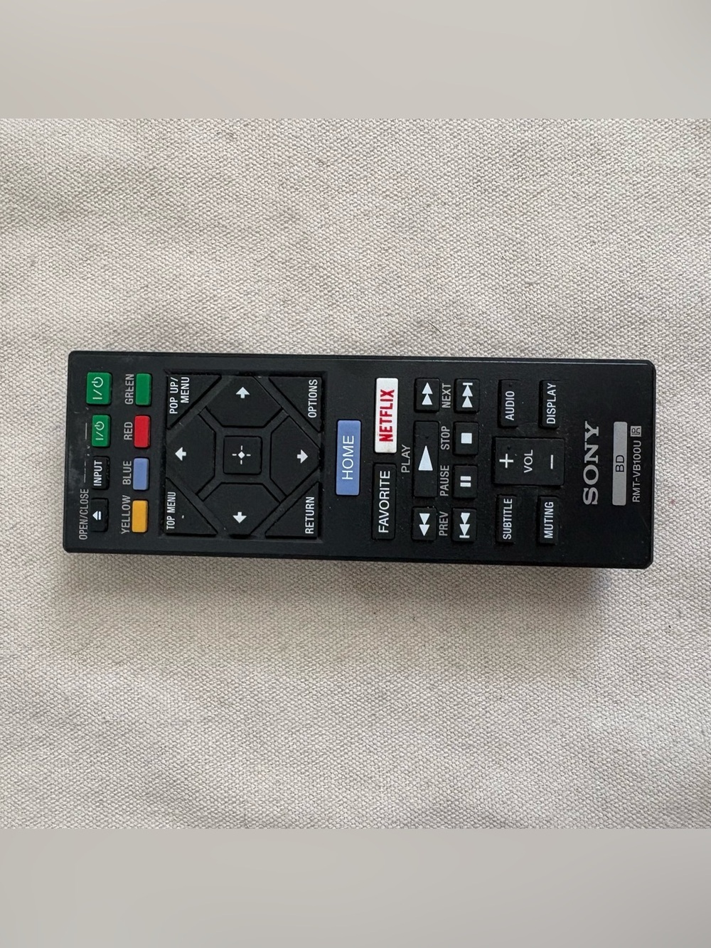 Sony RMT-VB100U Wireless TV Remote Control, Black, Netflix Button